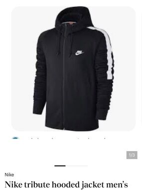 Nike Black Zip Hoodie with White Trim